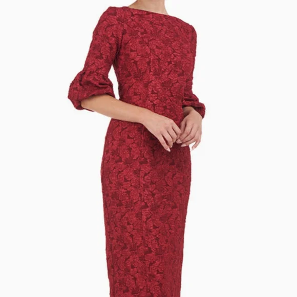 js collections lace midi dress Js Collections Lace Midi Dress Womens Size 16 W Embroidered Lace Formal